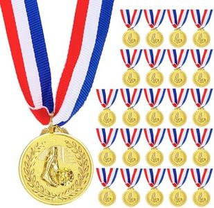 Nicunom 24 Pack Soccer Award Medals, Gold Award Medals Winner Medal Gold Prizes Team Participation Trophies for Adults Kids Sports Soccer Games, Soccer Party Favors, 2In