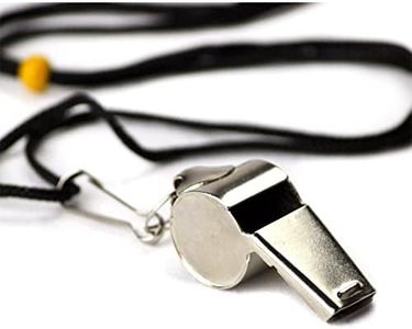 Crown Sporting Goods SCOA-001 Stainless Steel Whistle with Lanyard – Great for Coaches, Referees, and Officials by