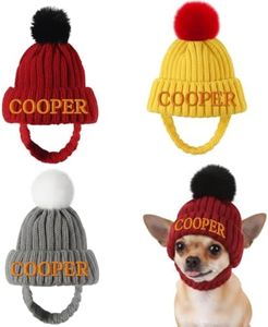 DYOART Custom Dog Beanie with Embroidered Name, Personalized Dog Santa Hat for Dog & Cat, Pet Winter Hat for Small Medium Large Dogs Cats