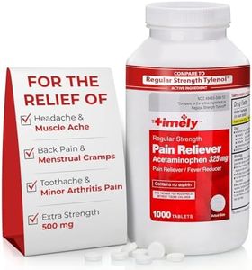 TIME-Cap Labs 1000 Tablets Regular Strength Acetaminophen 325mg - Pain Reliever & Fever Reducer for Adults, Helps with Headaches, Backaches, Muscle Pain, Toothaches, Arthritis & Menstrual Cramps