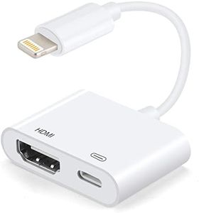 [Apple MFi Certified] Lightning to HDMI Adapters with Digital AV Adapter 1080P Video & Audio Sync Screen Converter, Compatible with iPhone 14/13/12/X /8Plus / iPad/iPod to HDMI - White