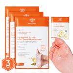 Modelones Foot Peel Mask 3 Pack, Exfoliating Foot Mask for Dry Cracked Feet, Callus Dead Skin Remover for Feet, Additional 3 Pack Collagen Serum for Reviving Baby Soft Smooth Feet nail, Women and Man