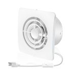 Fanspex 4-in Window Exhaust Fan for Bathroom, 12W Wall Mount Small Ventilation Fan for Kitchen Garage, 42dB Low Noise, 66CFM Air-flow, 5 ft Long Cord