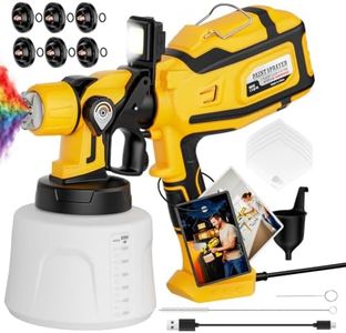 Paint Sprayer for House Painting, 1000W Paint Sprayers with 47oz (1400ml), 6 Copper Nozzles (0.5–2.5mm), LED Light, Adjustable Flow & 3 Patterns, Easy Clean Paint Sprayer for Furniture, House, Garden