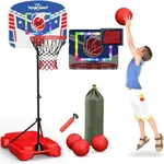 Eaglestone Kid Basketball Hoop Indoor with LED Lights & Scoreboard,Toddler Basketball Hoop Adjustable Height 2.9ft-6ft, Mini Hoop Outdoor with 3 Balls,Basketball Toy Gifts for 3-12 Year Old Boys Girls