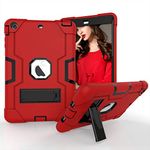 Jaorty Case for iPad Mini 1/2/3 Retina Case,for iPad Mini 2/Mini 3 Case,3 in 1 Hybrid [Soft&Hard] Heavy Duty Rugged Stand Shockproof Anti-Slip Anti-Scratch Protective Cases,Red/Black