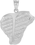 Claddagh Gold Solid 925 Sterling Silver T-bone Beef Steak Pendant, Sterling Silver