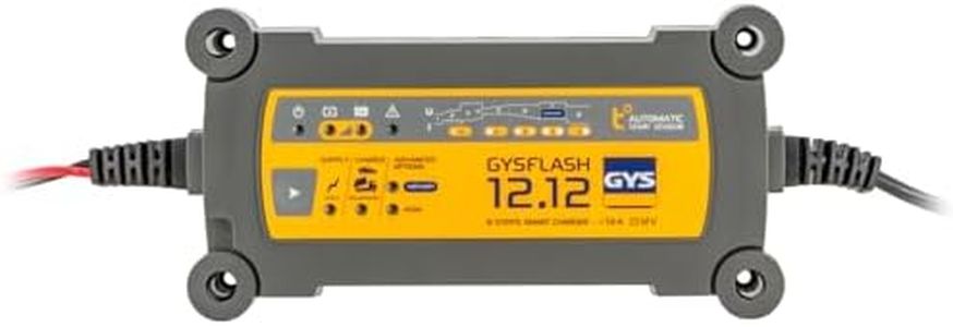 GYS, GYSFLASH 12.12, Chargeur de Batterie Intelligent Plomb (VRLA, AGM, Gel, Liquide, EFB), 12A, Véhicules 12V (Voiture, Utilitaire, Tracteur), Maintien de Charge Sécurisé, Désulfatation, IP65
