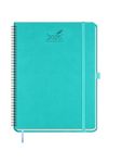 BEZEND 2025 Diary A4 Week to View Spiral Bound 28.5 x 21.5 cm - Large Vertical Weekly Planner with 100 gsm Paper & Monthly Tab. Appointment Diary 25 with Vegan Leather Softcover - Turquoise