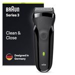 Braun Series 3 Electric Shaver For Men, Electric Razor for Men, UK 2 Pin Plug, 300, Black Razor