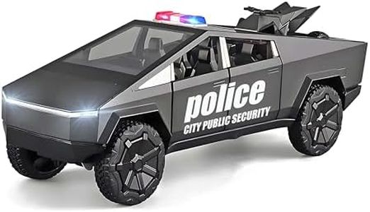 Toy Trucks Police Car Diecast Metal Cybertruck Model Pickup Truck 1/32 Toy Cyberquad with Sound and Lighting EffectGift Age for 6 Year Up