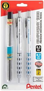 Pentel GraphGear 1000 Automatic Drafting Pencil - Metal Mechanical Pencils 0.5 and 0.7mm with Refill Leads