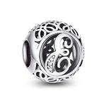 NINGAN Letter E Alphabet Charm 925 Sterling Silver Bead Fits Pandora Bracelet Necklace