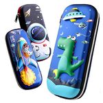 wolpin Ethylene Vinyl Acetate (Eva) 1Pc 3D Pencil Case, Large Capacity Pencil Pouch Bag For Boys & Girls Students With Zip Closure Portable Stationery Bag Organizer (Dinosaur Blue)