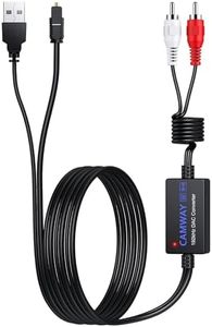 CAMWAY Digital to Analog Audio Converter,Optical to RCA Converter,SPDIF to RCA,192kHz DAC Converters 5.7 ft Audio Cable,Optical Toslink to R CA Au dio Adapter