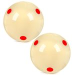 2 Pack AAA-Grade Pro-Cup Billiard Cue Ball Standard Regulation Size 2-1/4" Practice Training Pool Cue Ball with 6 Red Dots