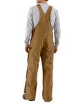 Carhartt Men's Zip To Thigh Bib Overall Unlined R37 - Brown - 32W x 36L