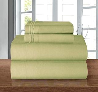 Elegant Comfort 4 Piece 1500 Thread Count Luxury Ultra Soft Egyptian Quality Coziest Sheet Set, California King, Sage