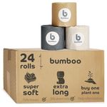 Bumboo Toilet Roll 24 Pack | Wrapped Toilet Paper 3 ply, 300 Sheets | Made from Bamboo and Tree fibres| Plastic-Free, Soft, Strong, Eco-Friendly & Biodegradable Toilet Tissue