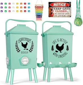 Tgeyd Automatic Chicken Feeder and Waterer Set(4.2Gal/21Lb) with Stand Legs, Sloped Roof Design, Gravity-Fed System for Poultry,Chicken Coop Accessories