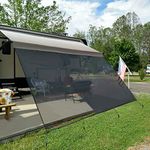 Leaveshade RV Awning Sunshade Screen 10' X 10' 3'' (Fit for 11' Awning) Mesh Sun Shade Block Front Glare Motorhome Camper Trailer Awning Shade UV Sunblocker Sunscreen - 3 Year Warranty (Black)