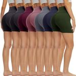 TNNZEET 7 Pack Biker Shorts for Women –5''/3'' High Waisted Gym Workout Volleyball Running Spandex Black Yoga Shorts