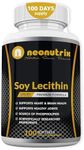 Soy Lecithin Capsules 1200mg (One a Day, 100 Softgels) Immune Support Supplement Rich in Phospholipids Supports Metabolism, Brain & Heart Health & Cell Functions Made in The USA Non-GMO by Neonutrix