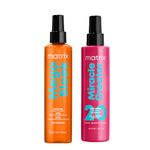 Matrix Multi Tasking Hair Treatment 200ml and Heat Protecting Iron Smoother 250ml, Miracle Creator and Mega Sleek, Duo