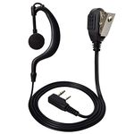 HYS Walkie Talkie Earpiece G-Shape Police Security Headset Compatible with Baofeng UV-5R UV-82 Kenwood Midland Wouxun 2 Way Radio