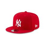 New Era x MLB Men's New York Yankees Basic 9Fifty Snapback Hat Red/White Adjustable