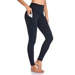 Occffy Leggings for Women High Waist Yoga Pants with Pockets Workout Tummy Control Femme Gym Running Tights CK888 Black