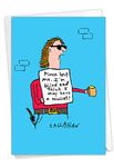 NobleWorks - 1 Hilarious Birthday Card with Envelope - Funny Card with Cartoons, Humor Comic Notecard - Blind Mullet C6150BDG