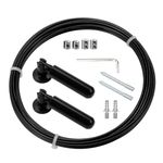 Risbay Wall Mount Curtain Wire Rod Set,5m/16.4ft Adjustable Curtain Drape Wire Rod Set,Stainless Steel Wall Decor Picture Hanging Kit for Tapestry, Crafts Art Display-Black