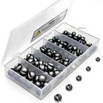 SANWEAL120PCS Fishing Weights Sinkers - Premium Split Shot Fishing Weights Sinkers - Round Removable Fishing Sinkers - 5Sizes (Round Opening)