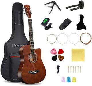 38inch Wood Acoustic Guitar, 6 Steel-String Acoustic Guitar With Guitar Bag, Elementary Tutorial of Folk Guitar for Beginners and Adults.