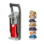 Starfrit Can Crusher - Heavy Duty Wall Mounted - Crushes Aluminum Cans & Plastic Bottles up to 5.9’’ - Includes Bottle Opener - Metallic Finish