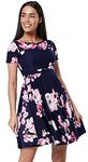 HAPPY MAMA Women's Maternity Skater Summer Nursing Mini Dress 084 (Style 10, UK 8, S)