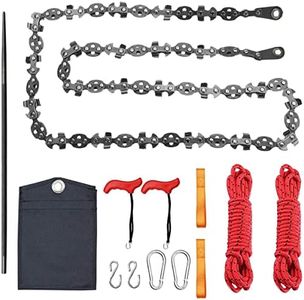 53 Inch Hand Rope Chain Saw Sharp Manual Tree Limb Chain Saw with 68 Teeth Folding Pocket Rope Chainsaw Tree Cutting Tool for Gardening Camping Survival Gear