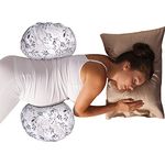 Boppy Side Sleeper Pregnancy Pillow with Removable Jersey Pillow Cover, Gray Falling Leaves, Compact Stay-Put Design with Signature Stretch Panel, Prenatal and Postnatal Positioning