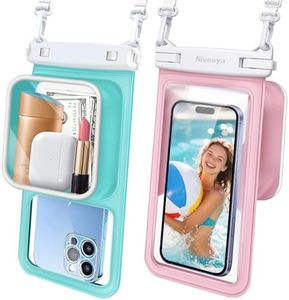 Niveaya [Floatable Floating Waterproof Phone Pouch 2 Pack-Up to 8.5", Large Space Adjustable Neck Lanyard Waterproof Phone Case, Phone Dry Bags for Vacation Beach Pool Kayak Cruise Travel Essentials