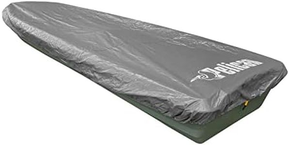 Pelican - Hull Mooring Boat Cover - Heavy Duty Waterproof UV Resistant Marine Grade Polyester - Fits 10-12 ft. Fishing Boats