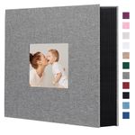 Miaikoe Photo Album 6x4 600 Pockets Slip in Large Capacity Album for Family Wedding Anniversary Linen Album Book Holds 600 Horizontal and Vertical 10x15cm Photos(600 Pockets, Grey)