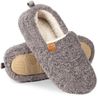 EverFoam Women's Soft Curly Comfy Full Slippers Memory Foam Lightweight House Shoes Cozy Warm Loafer with Polar Fleece Lining (Grey, Size 9-10 M US)