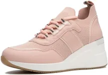 Cestfini High Wedge Sneakers for Women Non-Slip Walking Shoes Fashion Sneakers Breathable PGYDX05W-173-RT-PINK-8