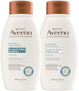 Aveeno Scalp Soothing Rose Water & Chamomile Blen Shampoo & Conditioner for Sensitive and Soft, Sulfate Free, No Dyes or Parabens, 1 Set