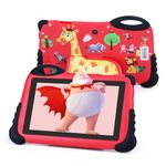 7 Inches Tablets For Kids, Android 13 Hd IPS Screen Display Kids Tablets, 2GB+32GB,Wifi, Dual Cameras, 2900mAh Long Battery Learning Educational Tablet For Toddlers Red