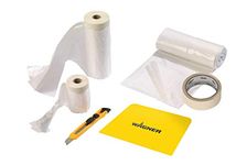 WAGNER Universal Extra Masking Set Premium incl. Masking Film 4 x 6 m, Masking Film with Adhesive Tape 20 m x 2.7 m & 20 m x 0.55 m, Painter's Tape 20 m x 36 mm, Spray Protection, Cutter