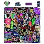 100 Pieces of Neon Decorative Stickers, Waterproof Stickers, Graffiti Stickers, Water Cup Decorations, Waterproof Self-Adhesive Stickers, Suitable for Laptops, Luggage, Etc.