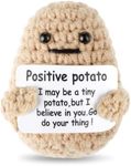 Grevosea Mini Funny Positive Potato, 3 Inch Positive Potato Crochet Cute Wool Funny Knitted Positive Potato Doll Cheer up Gifts for New Year Gift Birthday Gifts Friends Party Decoration Encouragement