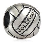 925 Sterling Silver Volleyball Sport Charm Birthday Charm for Pandora Charm Bracelet (Volleyball)